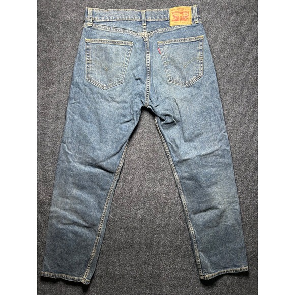 Levis 505 Mens Regular Fit Straight Leg Jeans Blue Denim W32 L30 - Picture 3 of 7